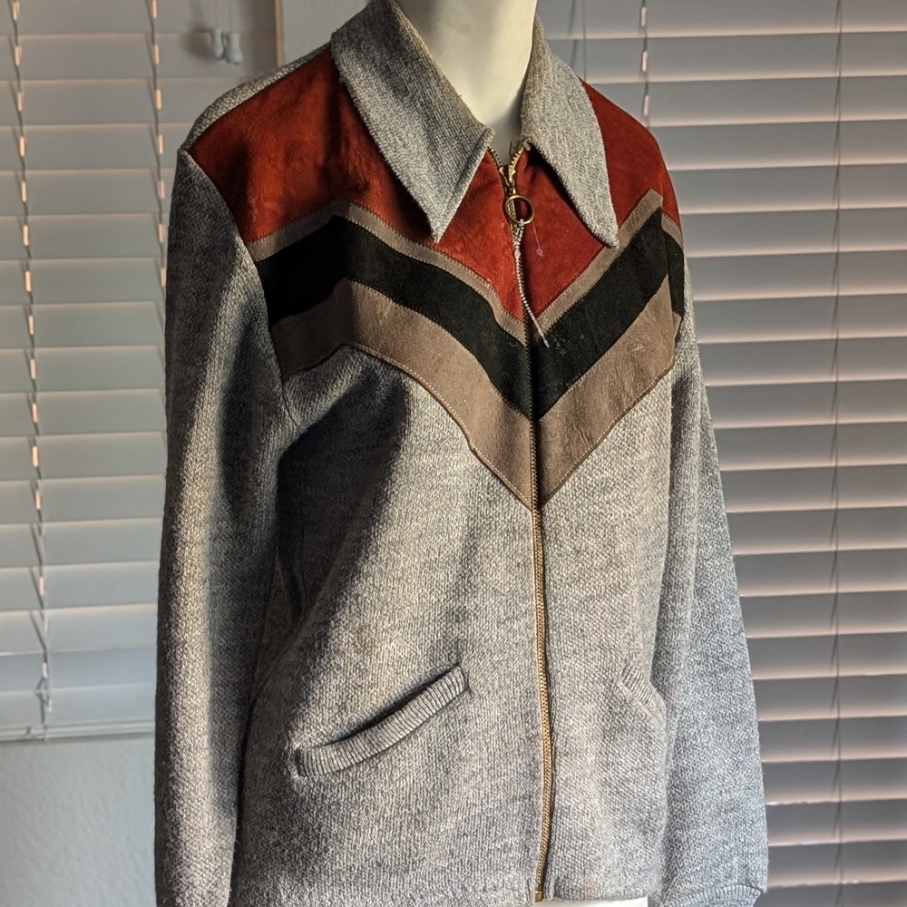 Vinyage Gray Wool And Suede Jacket